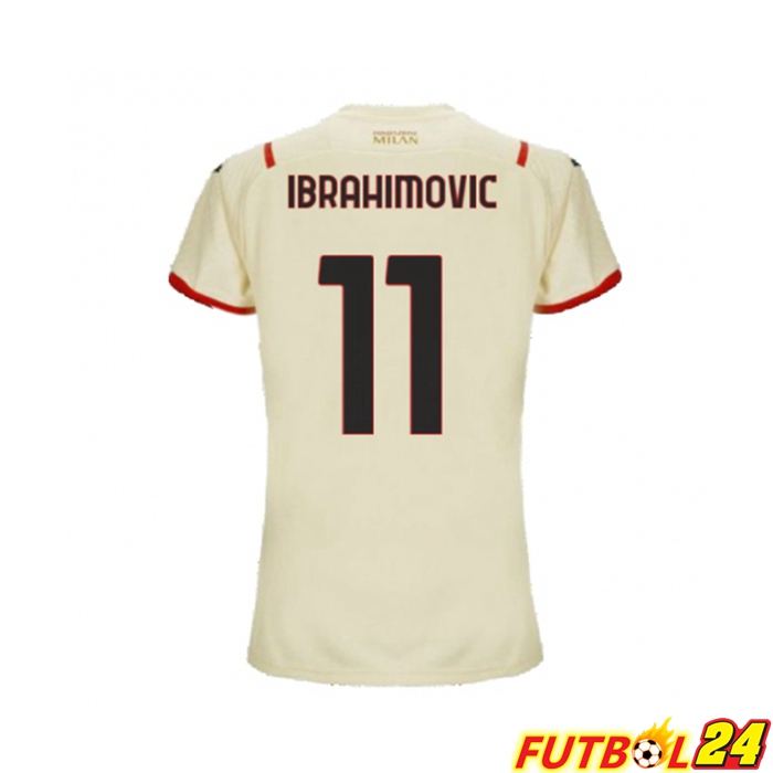 Camiseta AC Milan（IBRAHIMOVIC 11）Mujer Alternativo Beige 2021/2022