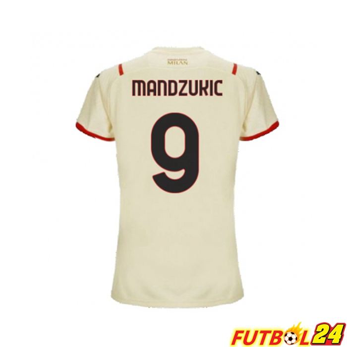 Camiseta AC Milan（GIROUD 9）Mujer Alternativo Beige 2021/2022