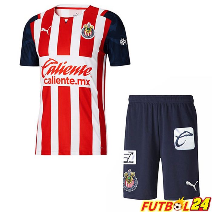 Camiseta CD Guadalajara Niños Titular Rojo Blanca 2021/22