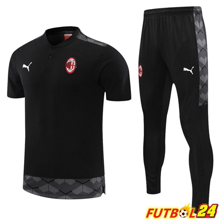 Camiseta Polo AC Milan + Pantalones Negro 2021/2022