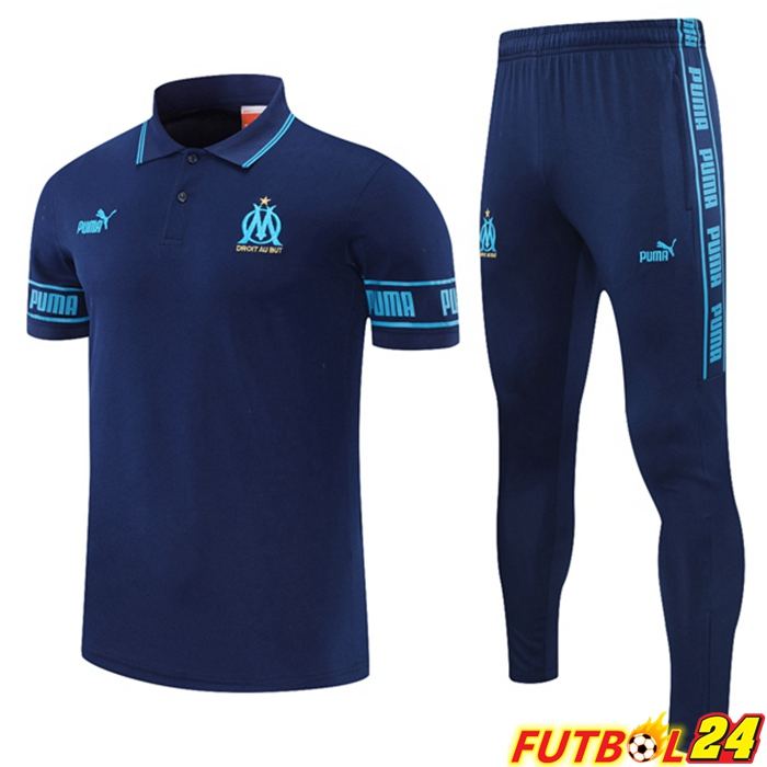 Camiseta Polo Olympique De Marsella + Pantalones Azul Royal 2021/2022