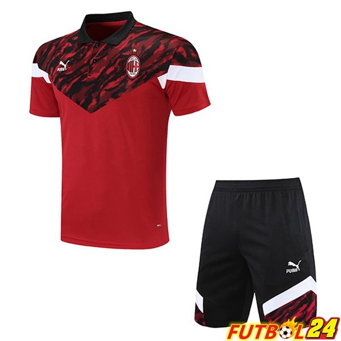 Camiseta Polo AC Milan + Cortos Rojo 2021/2022