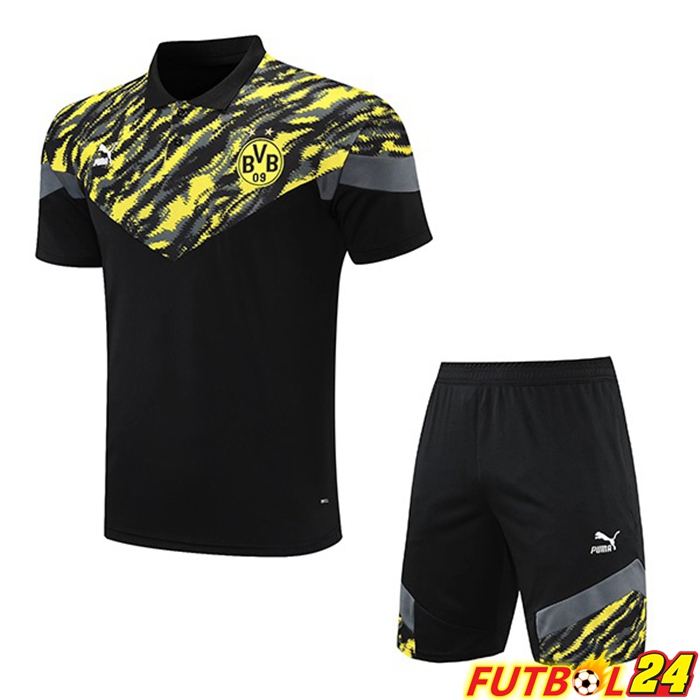 Camiseta Polo Dormund + Cortos Negro Amarillo 2021/2022