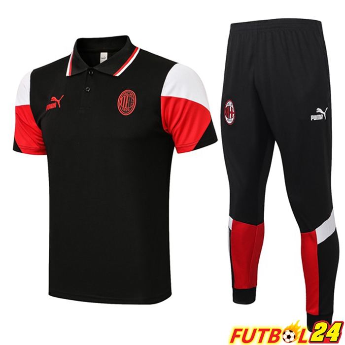 Camiseta Polo AC Milan + Pantalones Negro 2021/2022