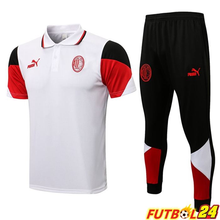 Camiseta Polo AC Milan + Pantalones Blanca 2021/2022