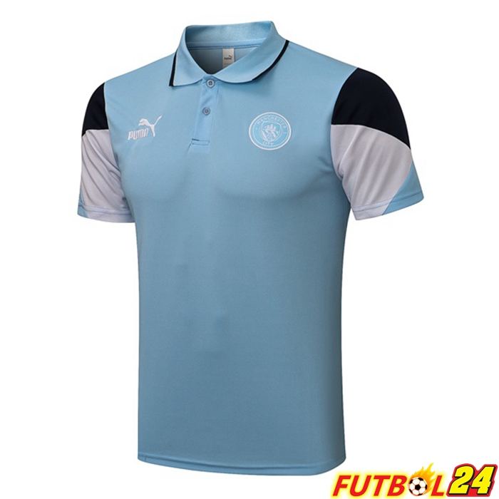 Camiseta Polo Manchester City Azul 2021/2022