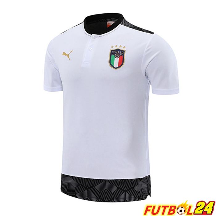 Camiseta Polo Italia Blanca 2021/2022