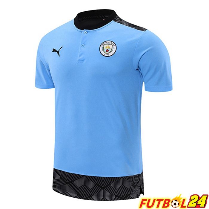Camiseta Polo Manchester City Azul 2021/2022