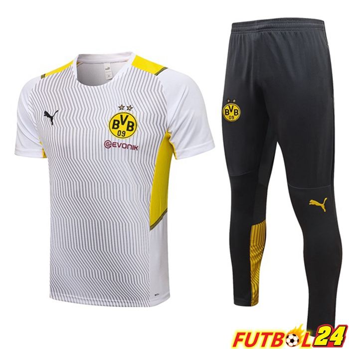 Camiseta Entrenamiento Dormund + Pantalones Blanca 2021/2022