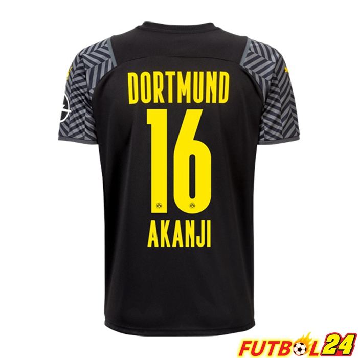 Camiseta Dormund (Akanji 16) Mujer Alternativo Negro 2021/22