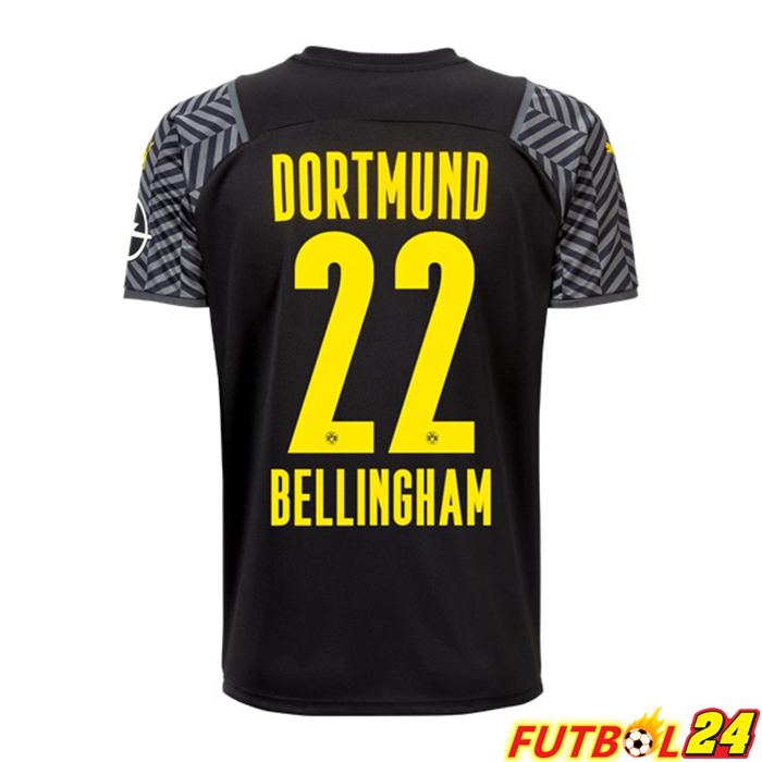 Camiseta Dormund (Bellingham 22) Mujer Alternativo Negro 2021/22