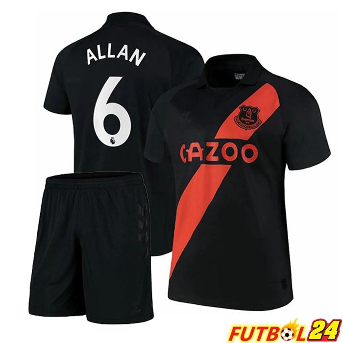 Camiseta Everton (Allan 6) Niños Alternativo Negro 2021/22