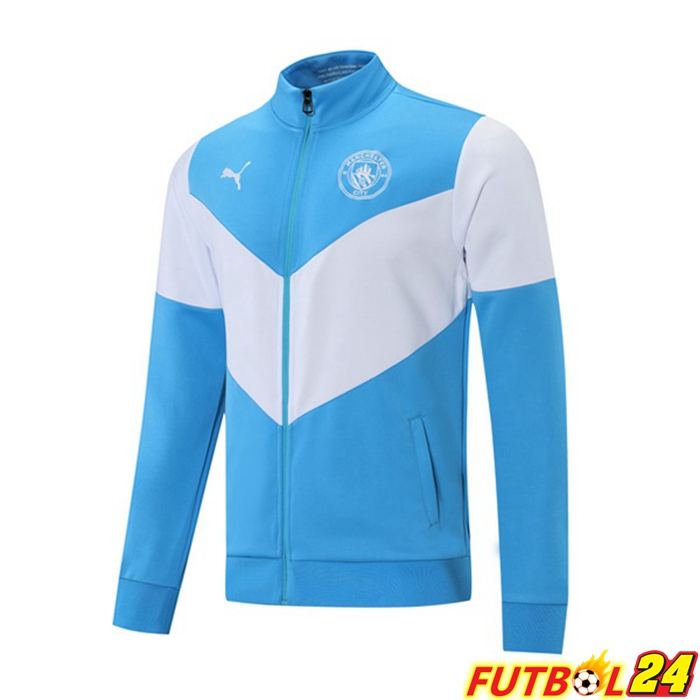 Chaquetas Futbol Manchester City Azul Blanca 2021/2022