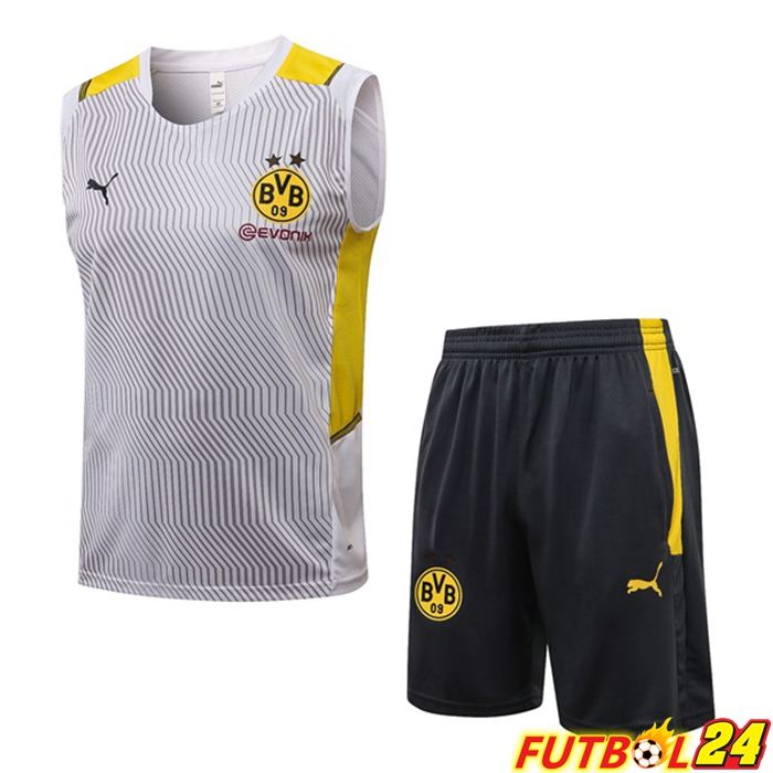 Chaleco De Fútbol Dormund + Cortos Blanca 2021/2022
