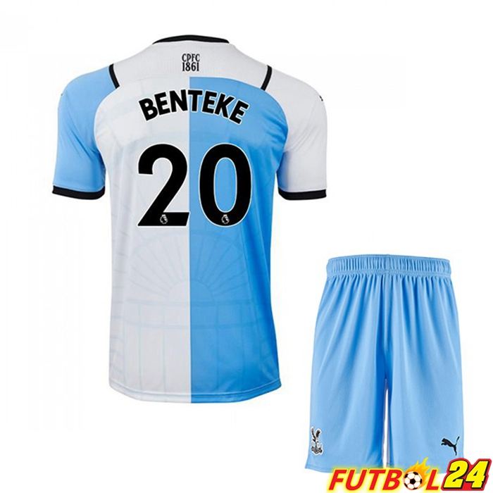Camiseta Crystal Palace (BENTEKE 20) Niños Tercero Blanca/Azul 2021/22