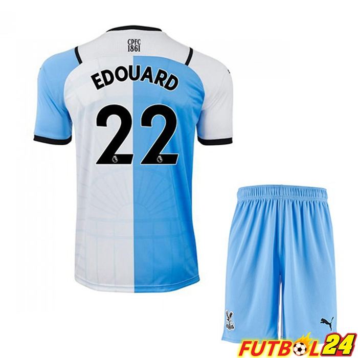 Camiseta Crystal Palace (EDOUARD 22) Niños Tercero Blanca/Azul 2021/22