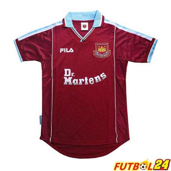 Camiseta Futbol West Ham United Retro Titular Púrpura 1999-2001