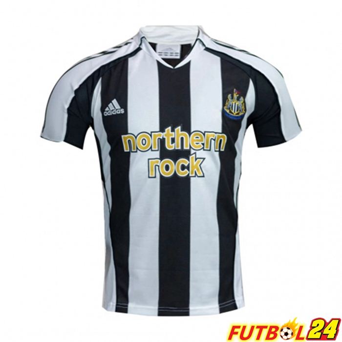 Camiseta Futbol Newcastle United Retro Titular Blanca Negro 2005-2006