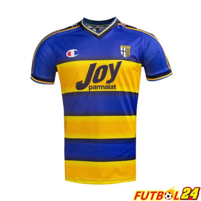 Camiseta Futbol Parma Calcio 1913 Retro Titular Azul Amarillo 2001-2002
