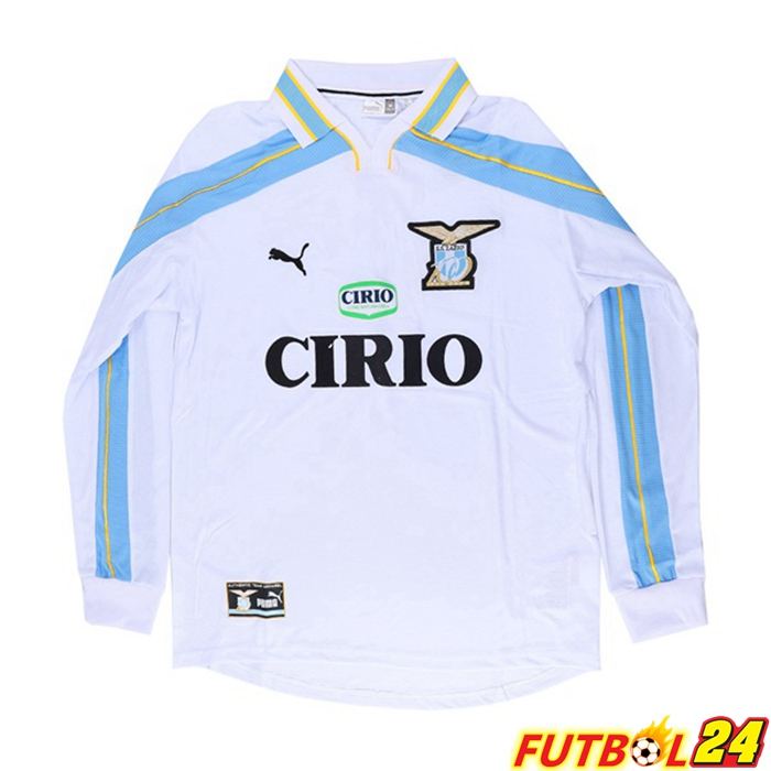 Camiseta Futbol SS Lazio Retro Alternativo Manga Larga Blanca 1999-2000