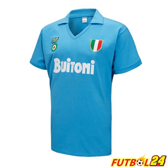 Camiseta Futbol SSC Napoli Retro Titular Azul 1987-1988