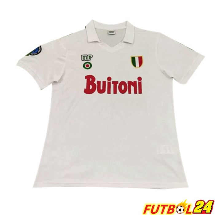 Camiseta Futbol SSC Napoli Retro Alternativo Blanca 1987-1988
