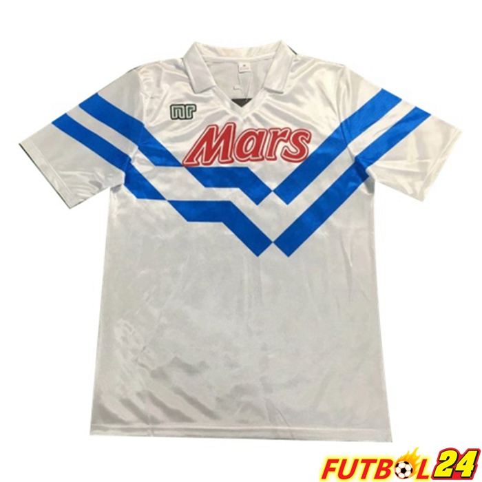 Camiseta Futbol SSC Napoli Retro Alternativo Blanca 1988-1989