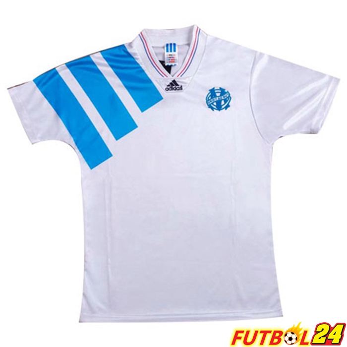 Camiseta Futbol Olympique De Marsella Retro Titular Blanca 1992-1993