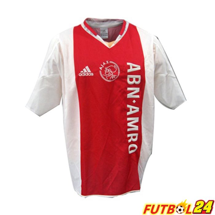 Camiseta Futbol AFC Ajax Retro Titular Blanca Rojo 2004-2005
