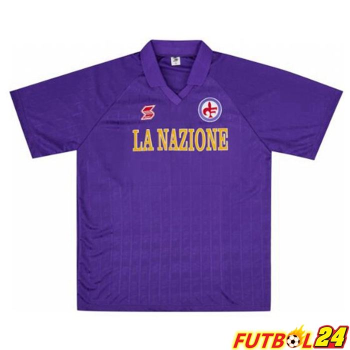 Camiseta Futbol ACF Fiorentina Retro Titular Púrpura 1989-1990