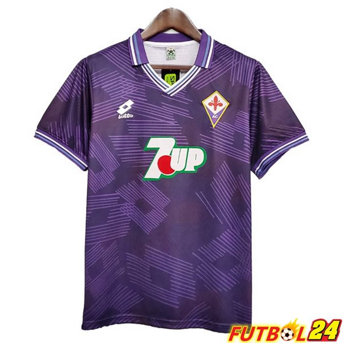Camiseta Futbol ACF Fiorentina Retro Titular Púrpura 1992-1993