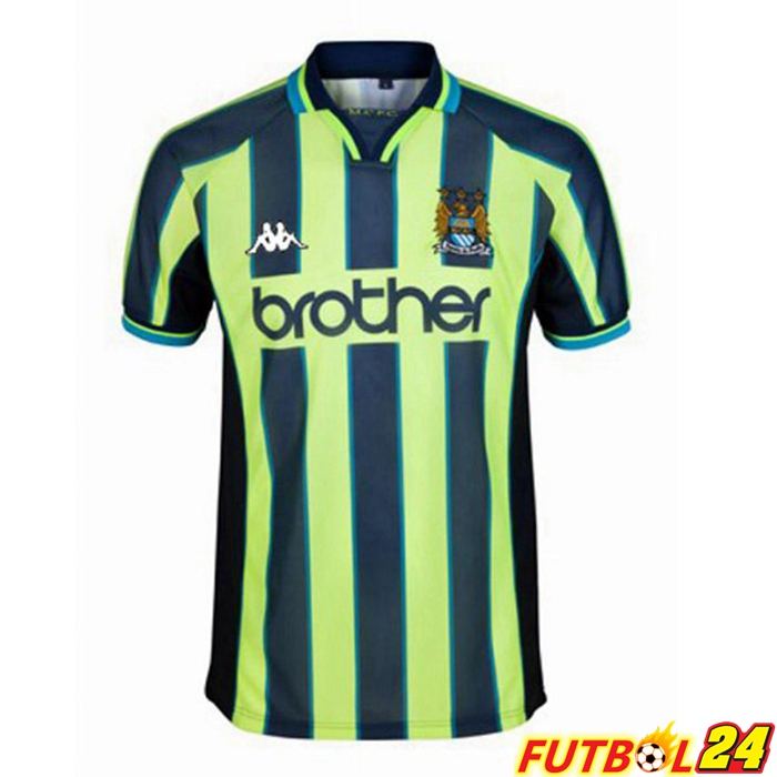 Camiseta Futbol Manchester City Retro Alternativo Verde 1998-1999