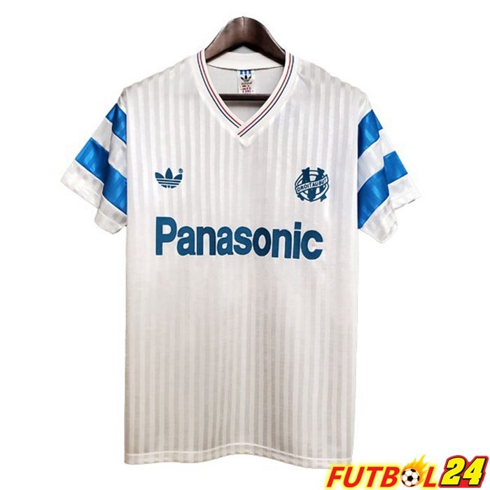 Camiseta Futbol Olympique De Marsella Retro Titular Blanca 1990