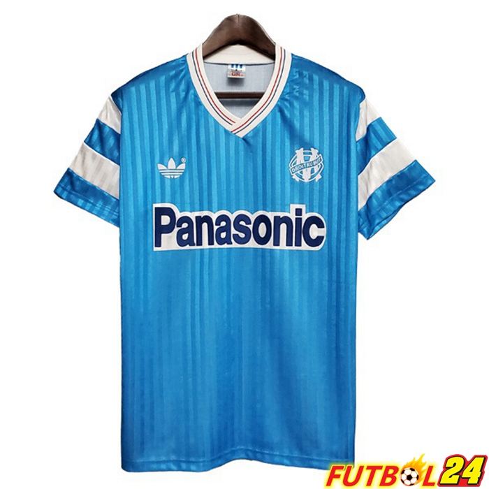 Camiseta Futbol Olympique De Marsella Retro Alternativo Azul 1990