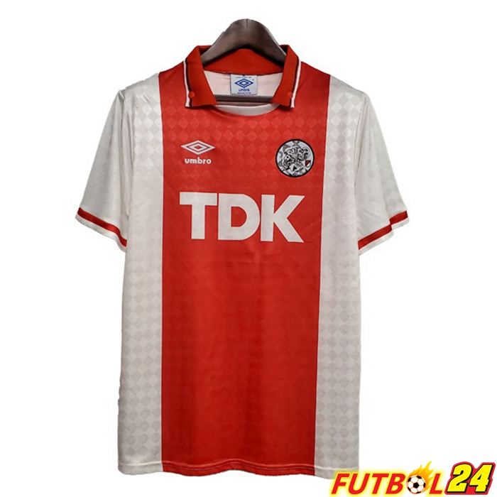 Camiseta Futbol AFC Ajax Retro Titular Rojo 1990-1992