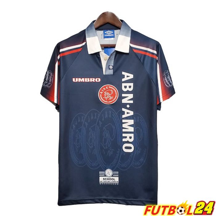 Camiseta Futbol AFC Ajax Retro Alternativo Azul 1997-1998