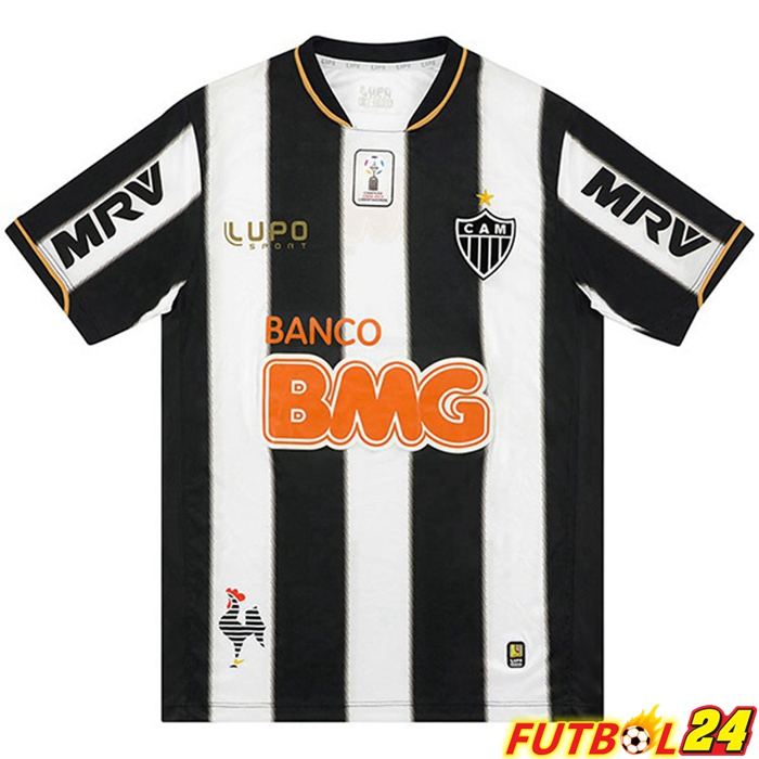 Camiseta Futbol Atletico Mineiro Retro Titular Negro Blanca 2013