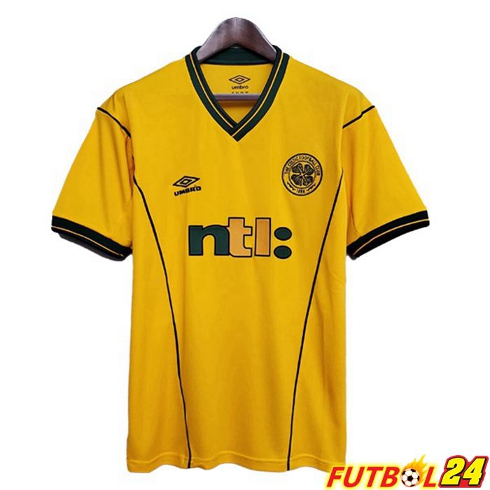 Camiseta Futbol Celtic FC Retro Alternativo Amarillo 2001-2003