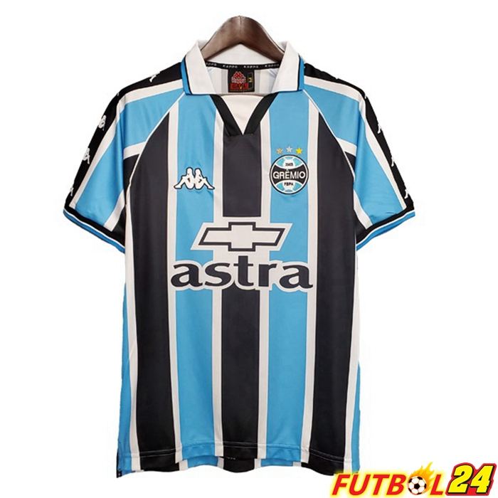 Camiseta Futbol Gremio Retro Titular Azul Negro 2000