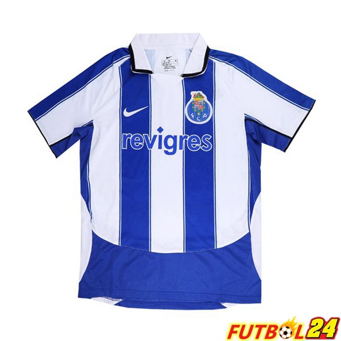Camiseta Futbol FC Porto Retro Titular Blanca Azul 2003-2004