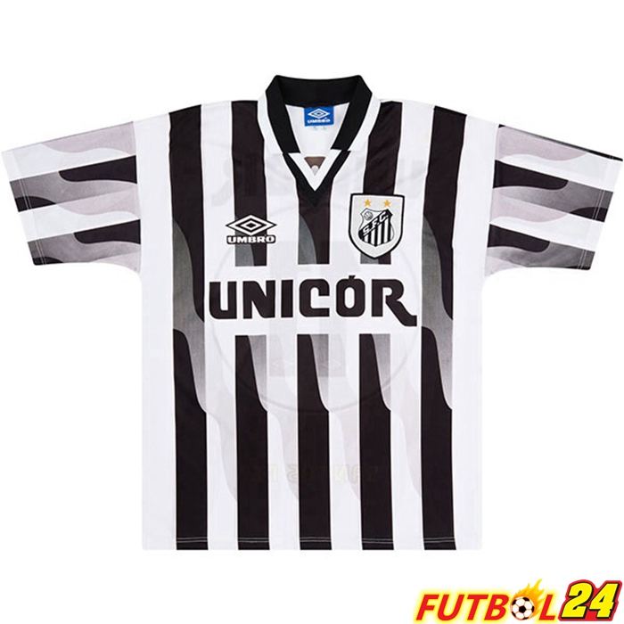 Camiseta Futbol Santos FC Retro Alternativo Negro Blanca 1998