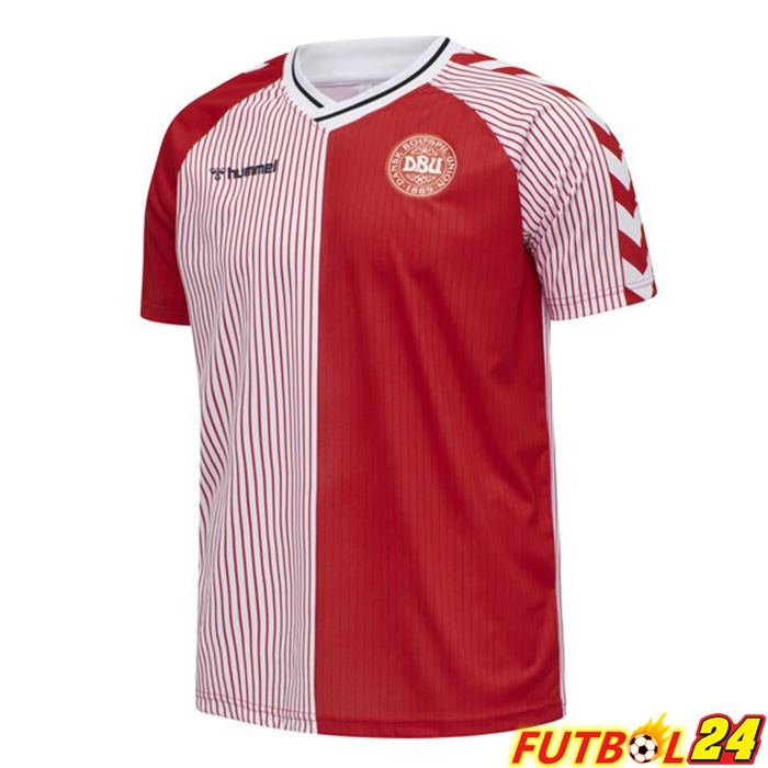 Camiseta Futbol Dinamarca Retro Titular Rojo 1986