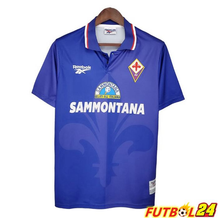 Camiseta Futbol ACF Fiorentina Retro Titular Azul 1995-1996