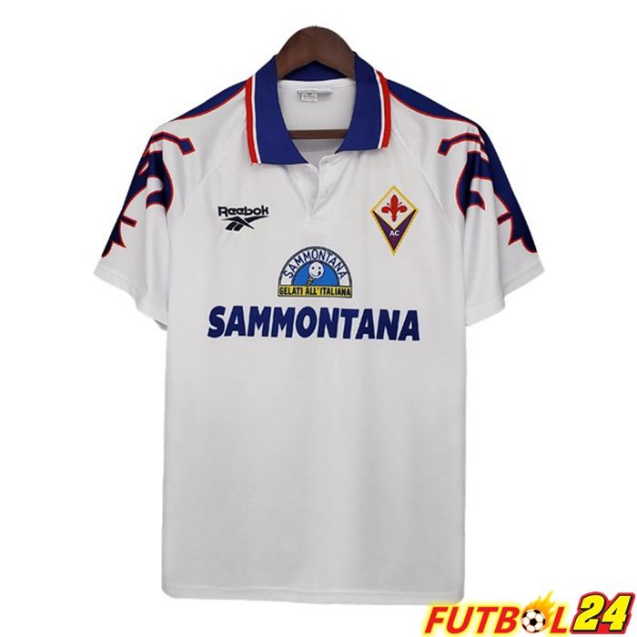 Camiseta Futbol ACF Fiorentina Retro Alternativo Blanca 1995-1996