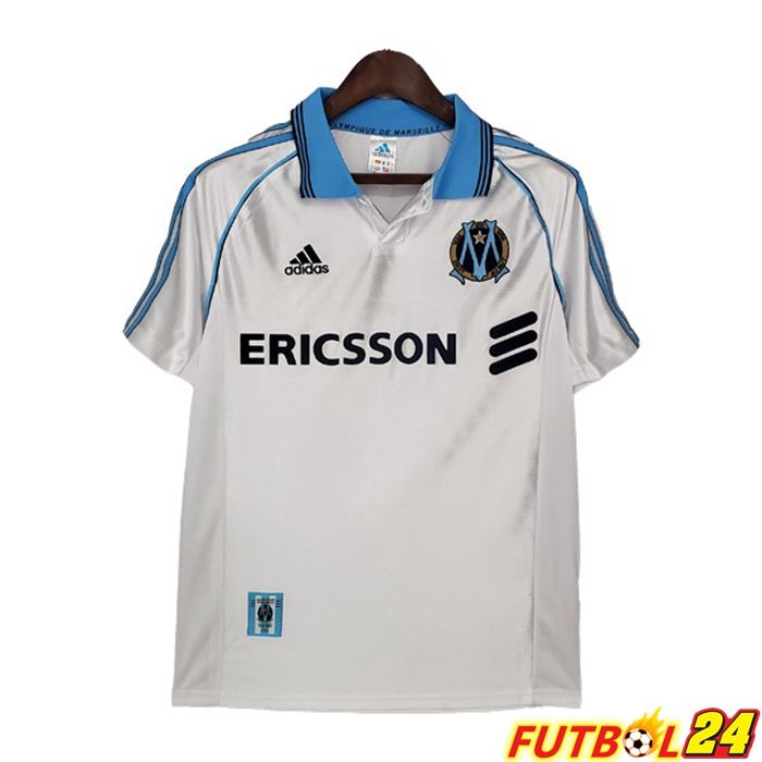 Camiseta Futbol Olympique De Marsella Retro Titular Blanca 1998-1999