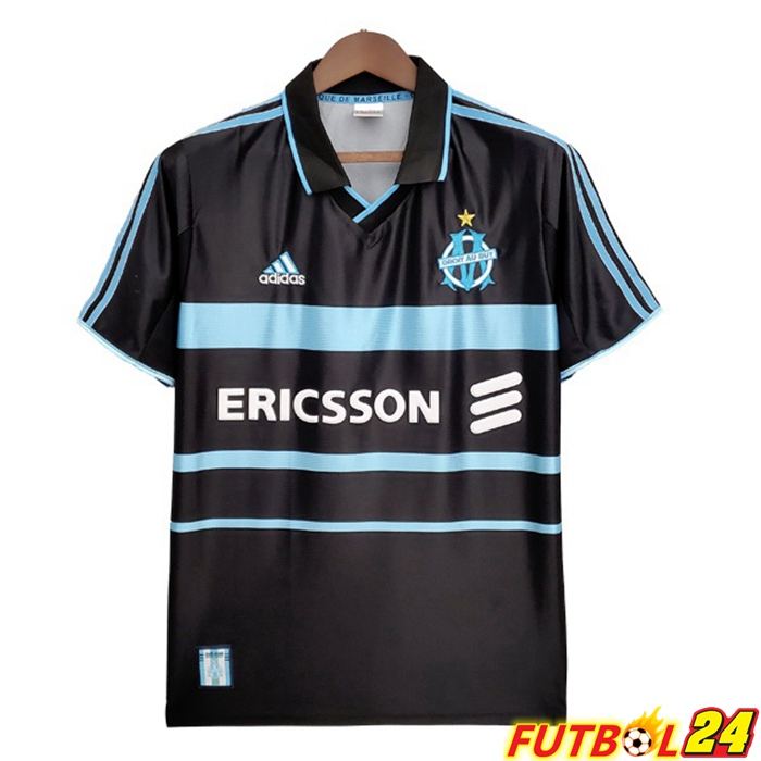Camiseta Futbol Olympique De Marsella Tercero Retro Negro 1999-2000