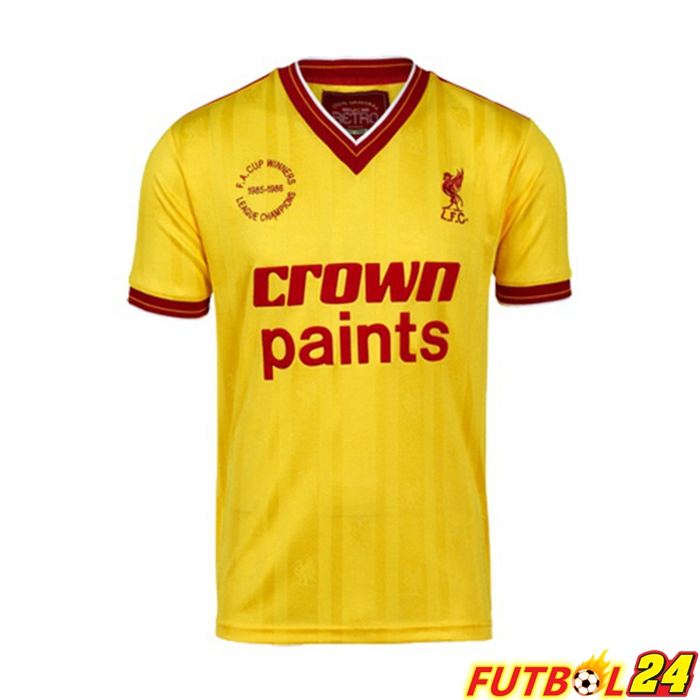 Camiseta Futbol Liverpool Retro Alternativo Amarillo 1985-1986