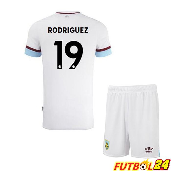 Camiseta Burnley (RODRIGUEZ 19) Niños Alternativo Blanca Marron 2021/22