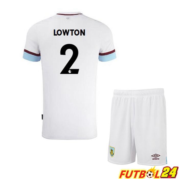 Camiseta Burnley (LOWTON 2) Niños Alternativo Blanca Marron 2021/22