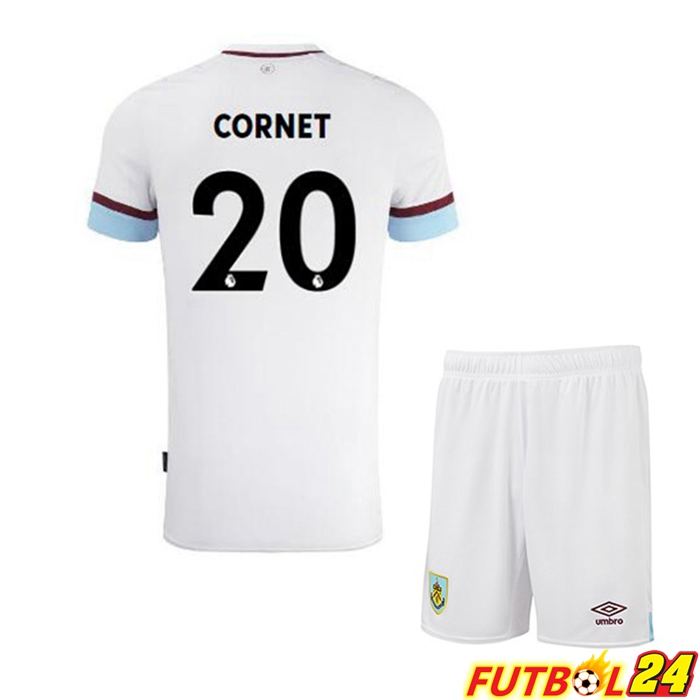Camiseta Burnley (CORNET 20) Niños Alternativo Blanca Marron 2021/22